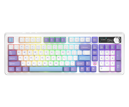 Klawiatura Ajazz AK980 V2 Gift Switch V2 Purple White Blue z ekranem